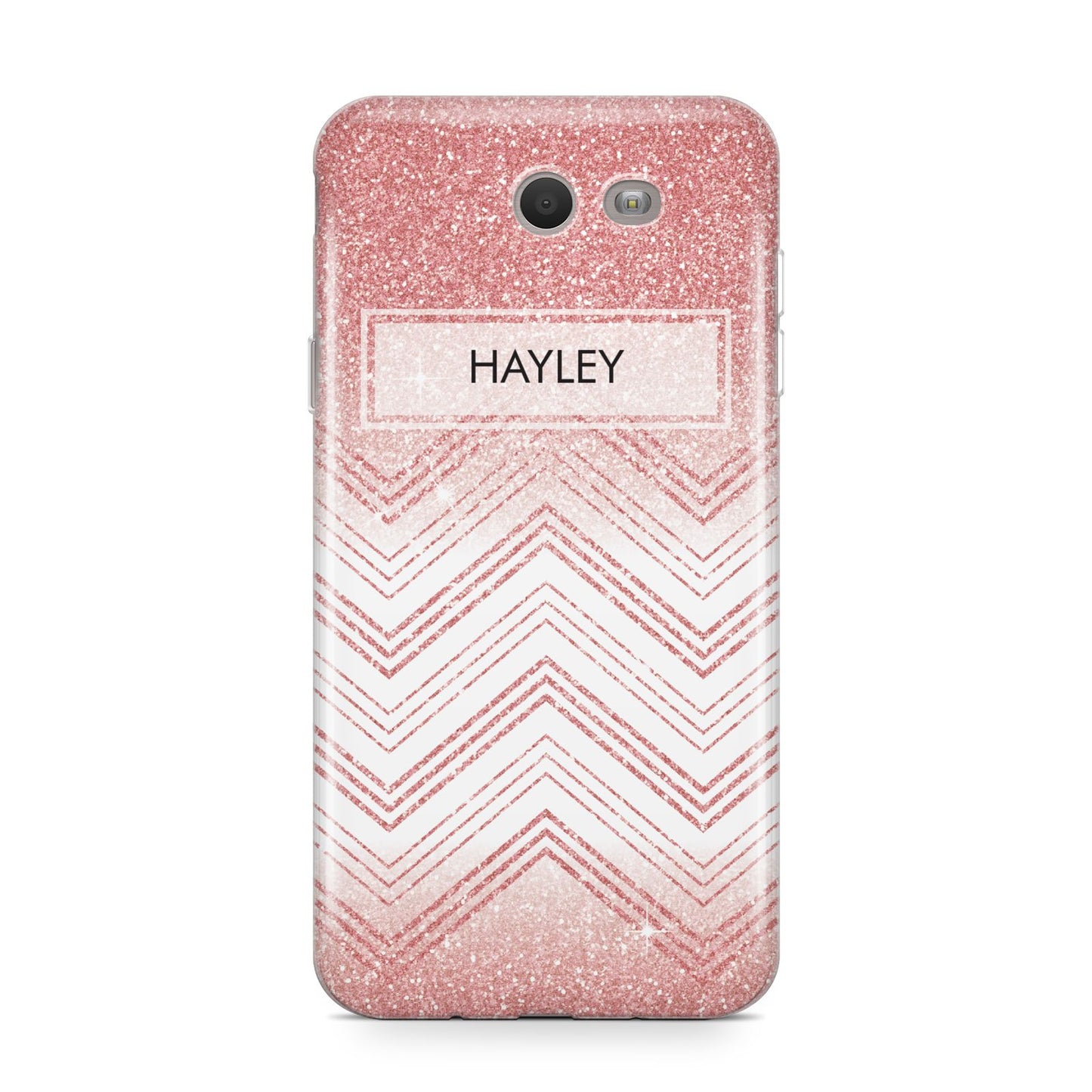 Personalised Faux Glitter Effect Name Initials Samsung Galaxy J7 2017 Case