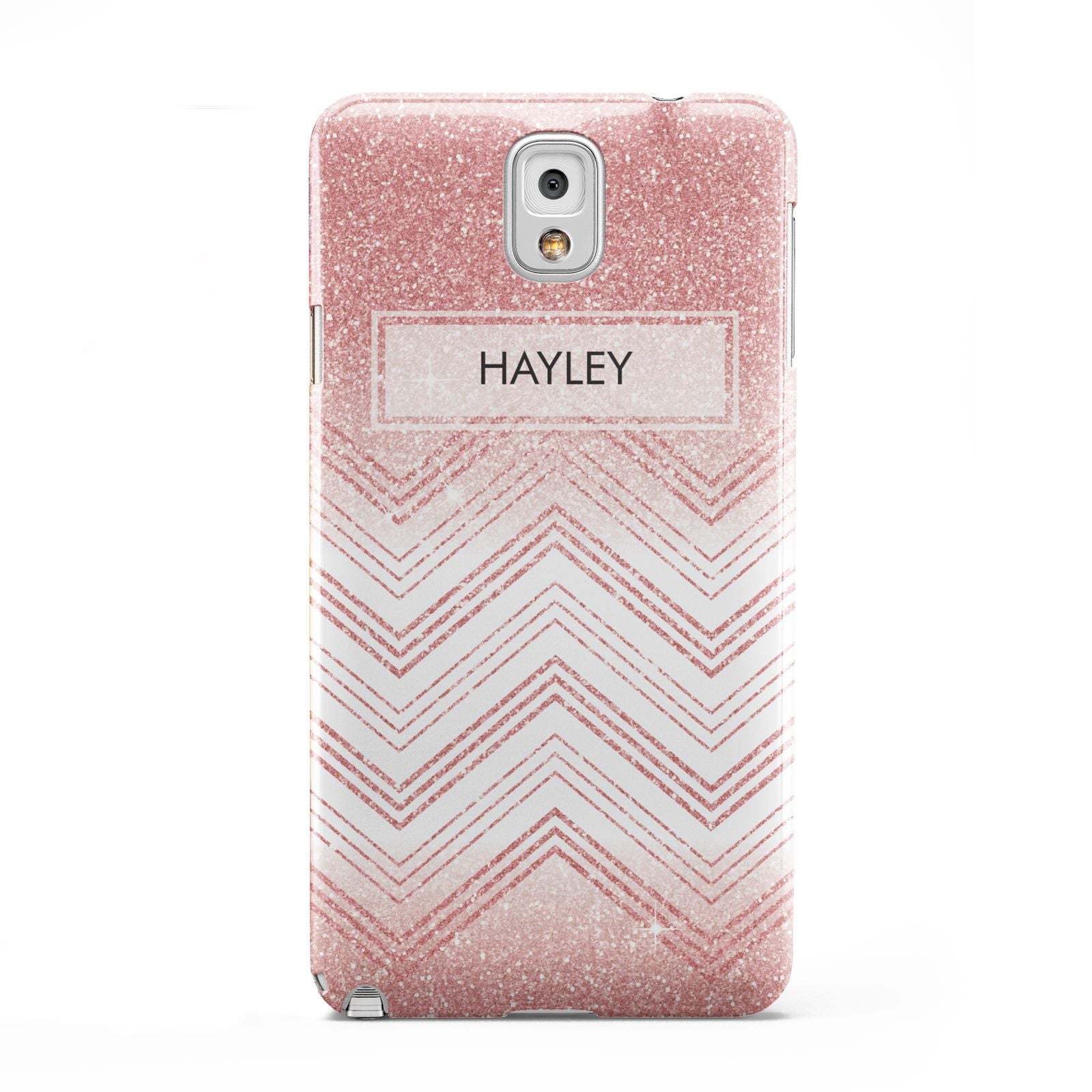 Personalised Faux Glitter Effect Name Initials Samsung Galaxy Note 3 Case