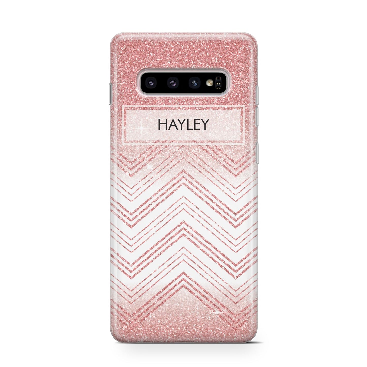 Personalised Faux Glitter Effect Name Initials Samsung Galaxy S10 Case