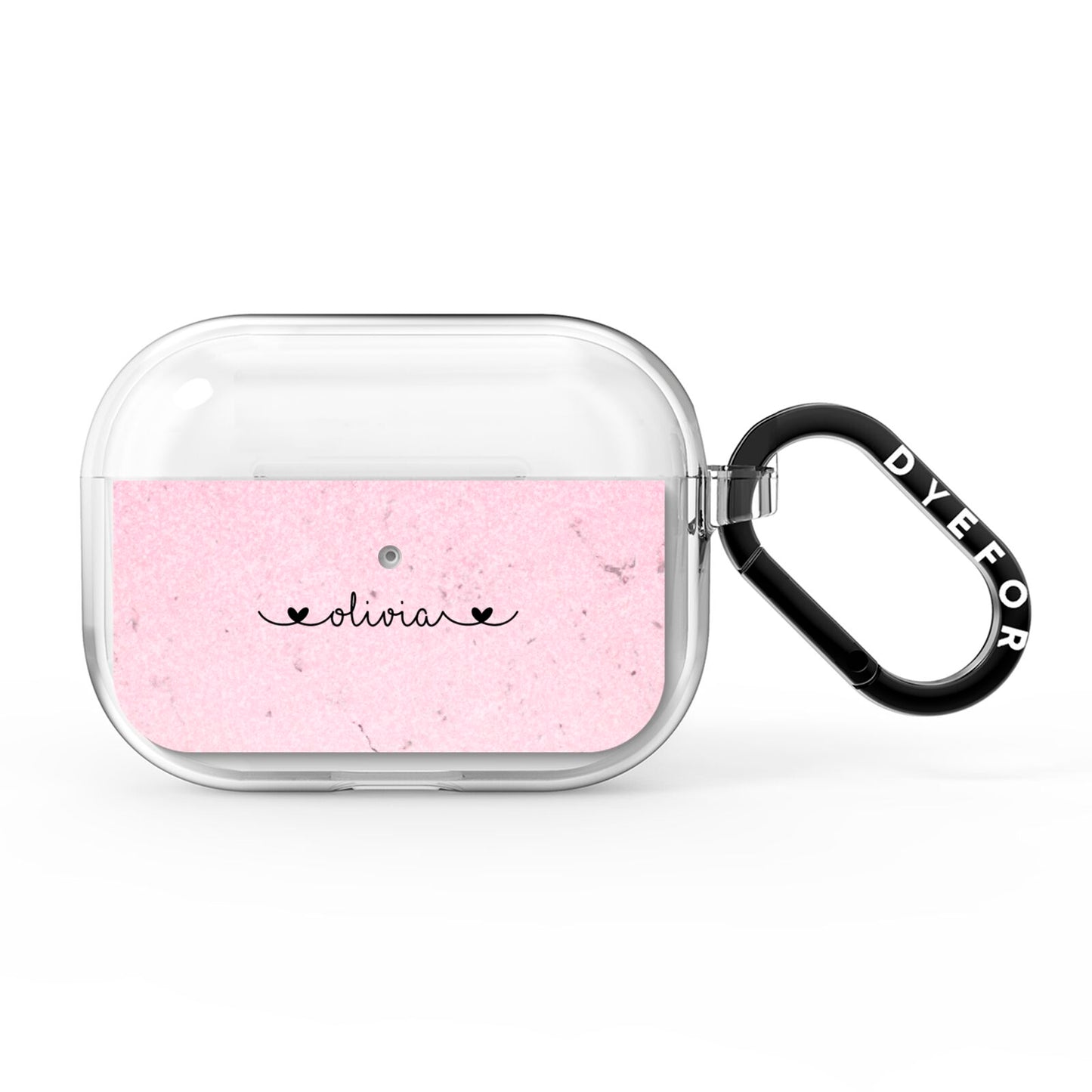 Personalised Faux Glitter Marble Name AirPods Pro Clear Case