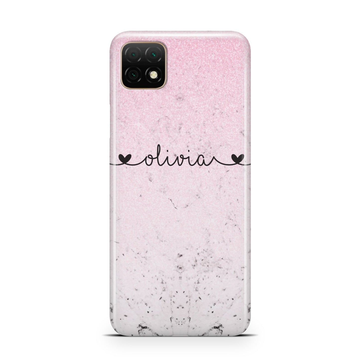 Personalised Faux Glitter Marble Name Huawei Enjoy 20 Phone Case