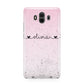 Personalised Faux Glitter Marble Name Huawei Mate 10 Protective Phone Case