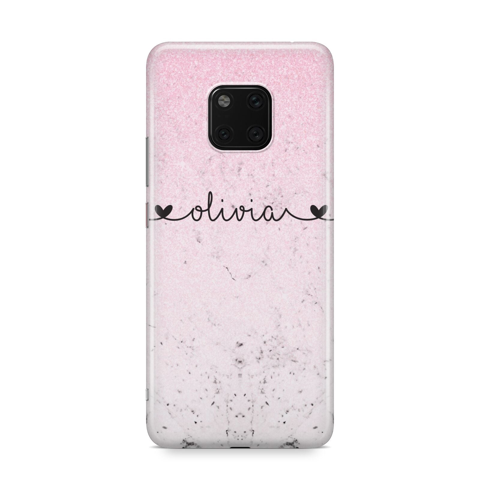 Personalised Faux Glitter Marble Name Huawei Mate 20 Pro Phone Case