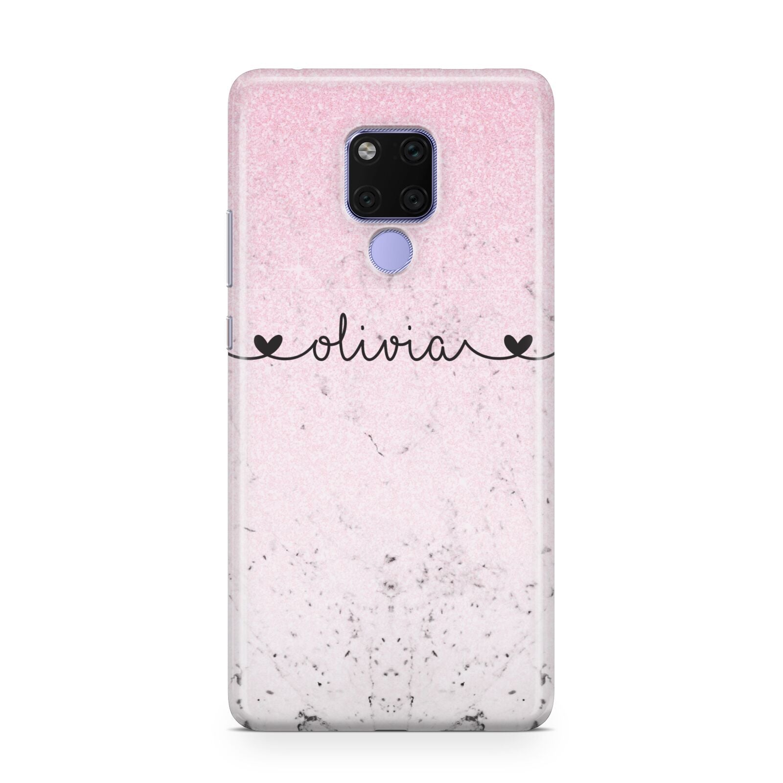 Personalised Faux Glitter Marble Name Huawei Mate 20X Phone Case
