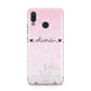 Personalised Faux Glitter Marble Name Huawei Nova 3 Phone Case