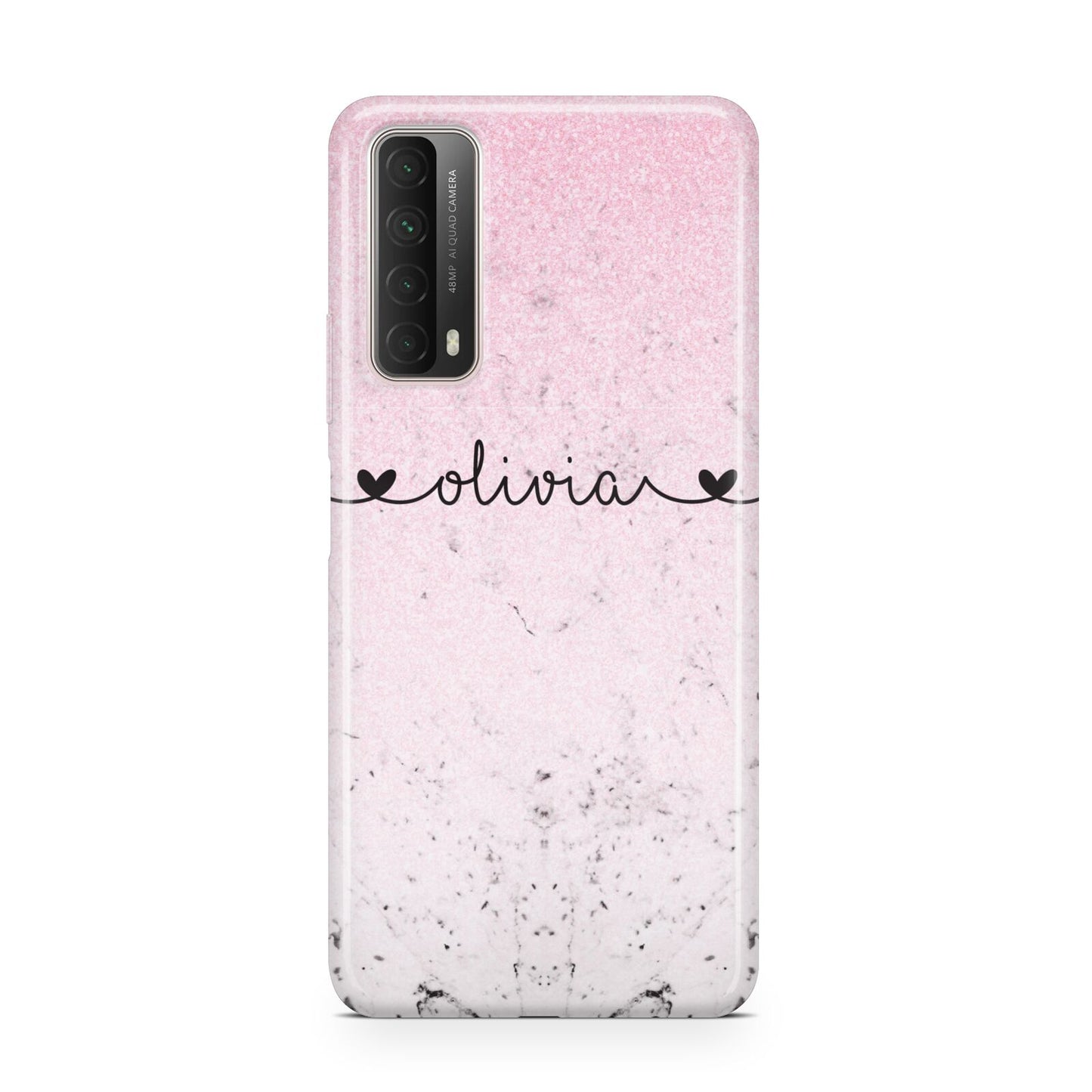 Personalised Faux Glitter Marble Name Huawei P Smart 2021