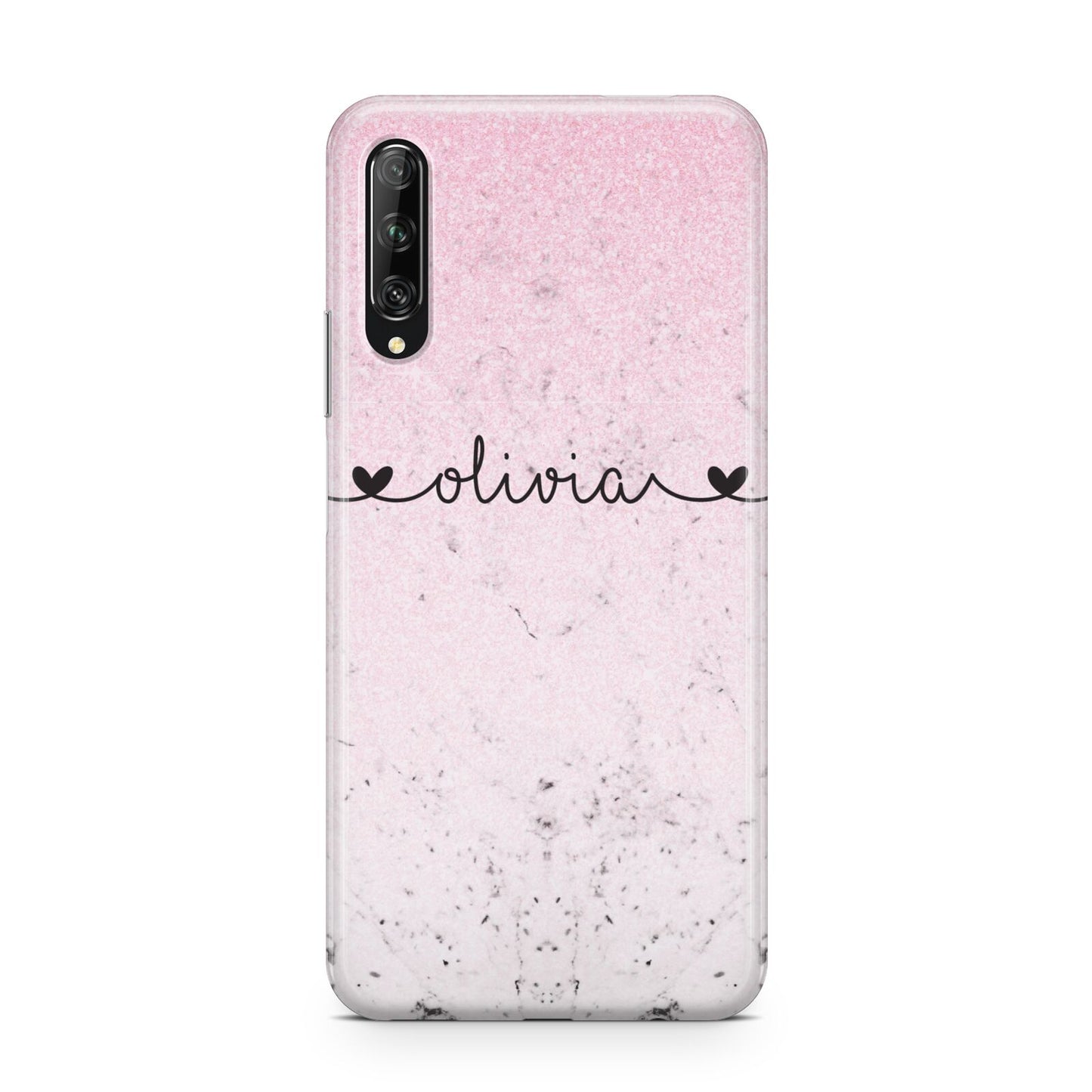 Personalised Faux Glitter Marble Name Huawei P Smart Pro 2019