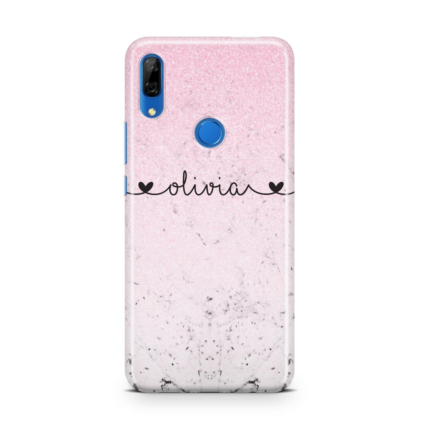 Personalised Faux Glitter Marble Name Huawei P Smart Z