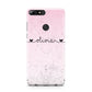 Personalised Faux Glitter Marble Name Huawei Y7 2018