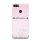 Personalised Faux Glitter Marble Name Huawei Y9 2018