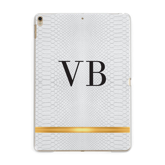 Personalised Faux Snakeskin Initials Apple iPad Gold Case