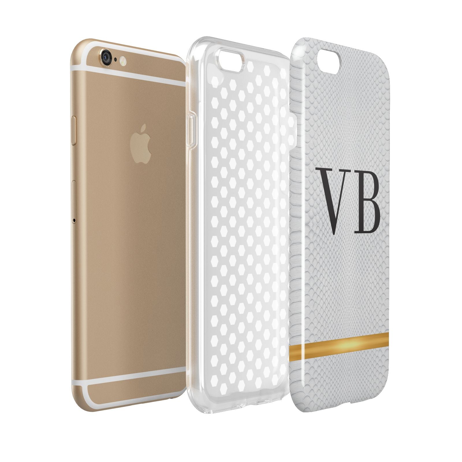 Personalised Faux Snakeskin Initials Apple iPhone 6 3D Tough Case Expanded view