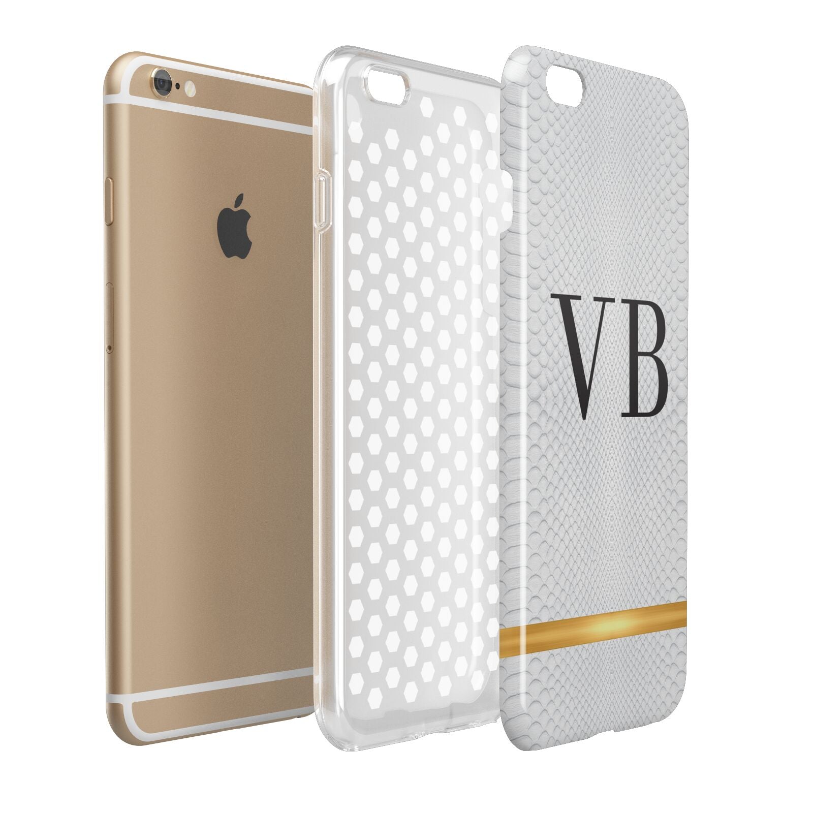 Personalised Faux Snakeskin Initials Apple iPhone 6 Plus 3D Tough Case Expand Detail Image