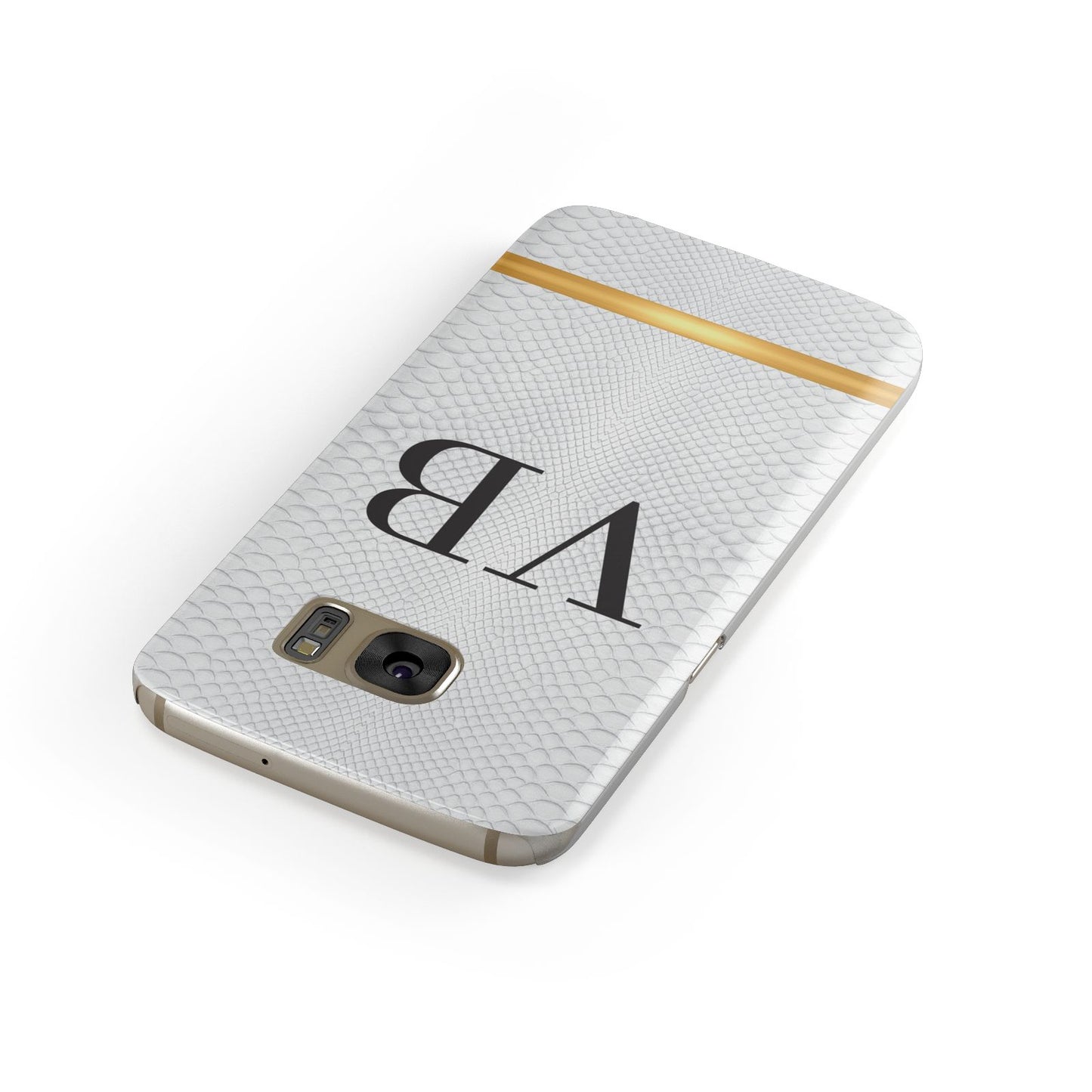 Personalised Faux Snakeskin Initials Samsung Galaxy Case Front Close Up