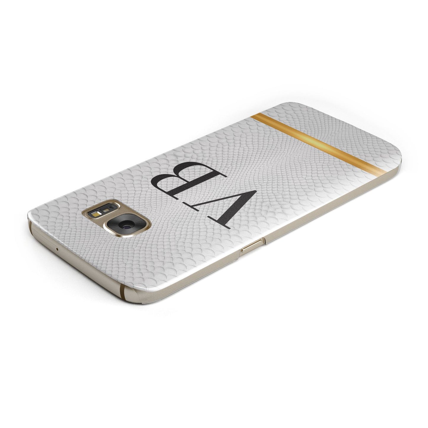 Personalised Faux Snakeskin Initials Samsung Galaxy Case Top Cutout