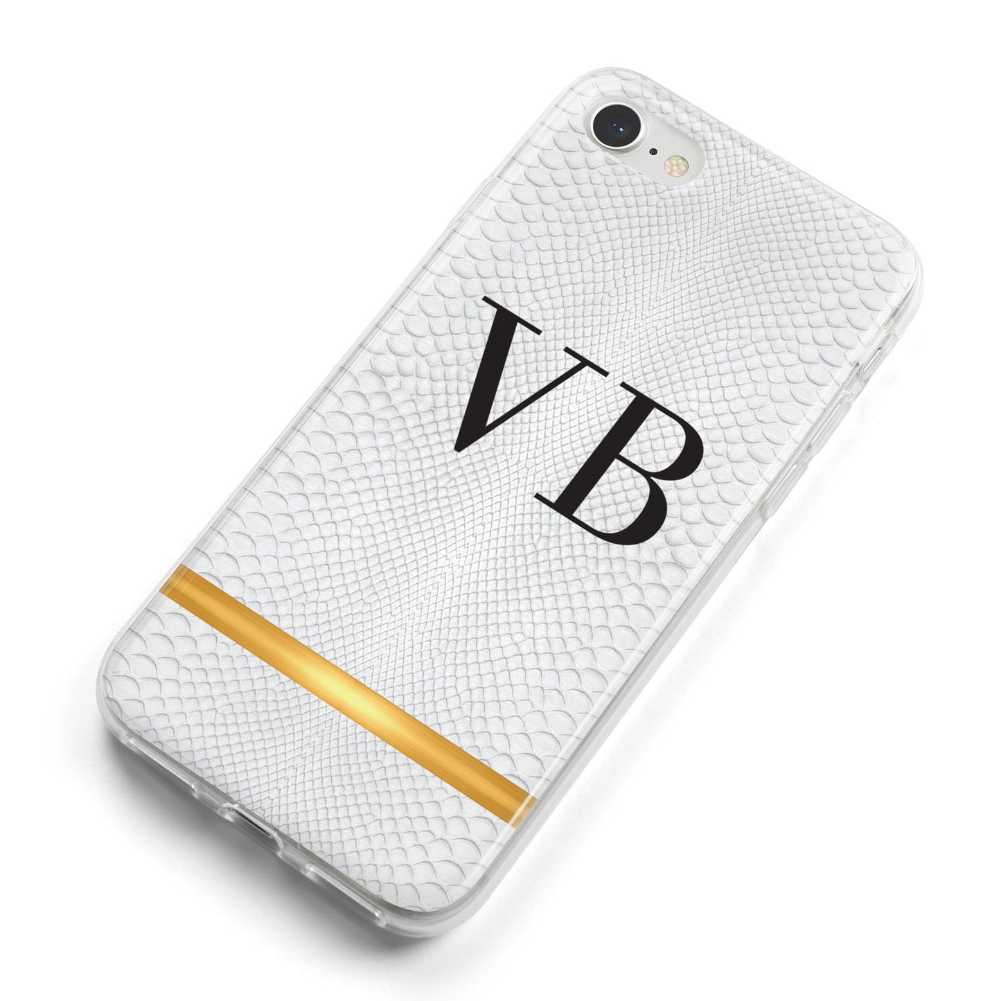 Personalised Faux Snakeskin Initials iPhone 8 Bumper Case on Silver iPhone Alternative Image