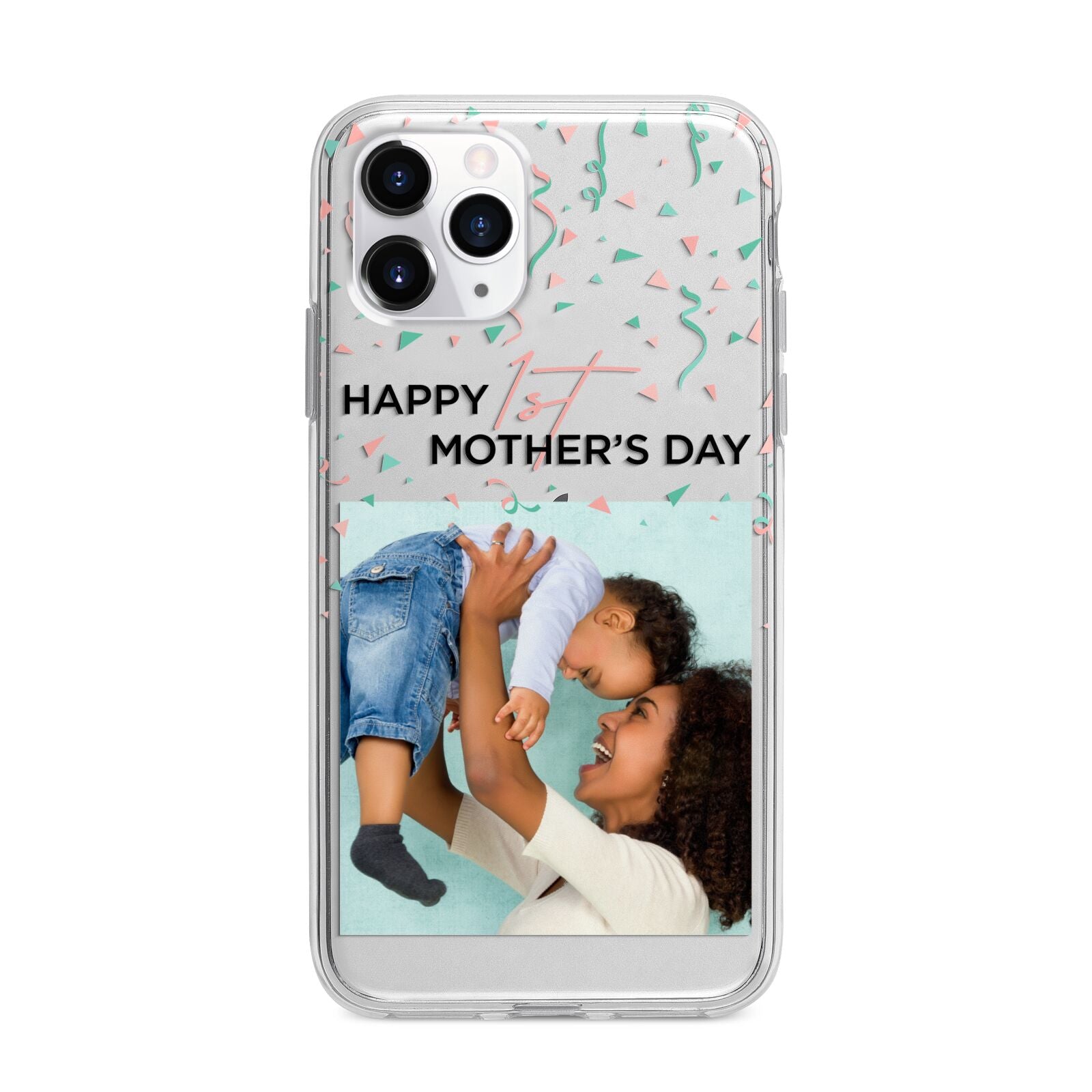 Personalised First Mothers Day Apple iPhone 11 Pro Max in Silver with Bumper Case