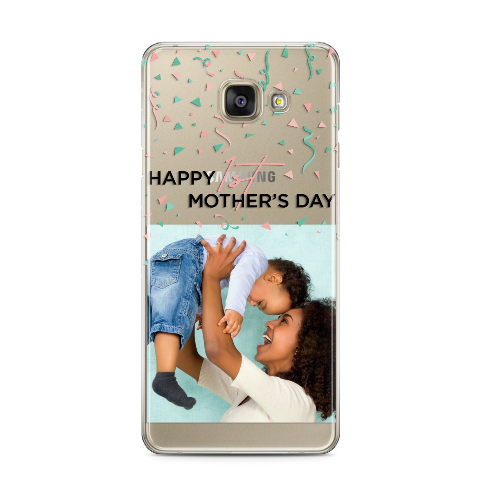 Personalised First Mothers Day Samsung Galaxy A3 2016 Case on gold phone