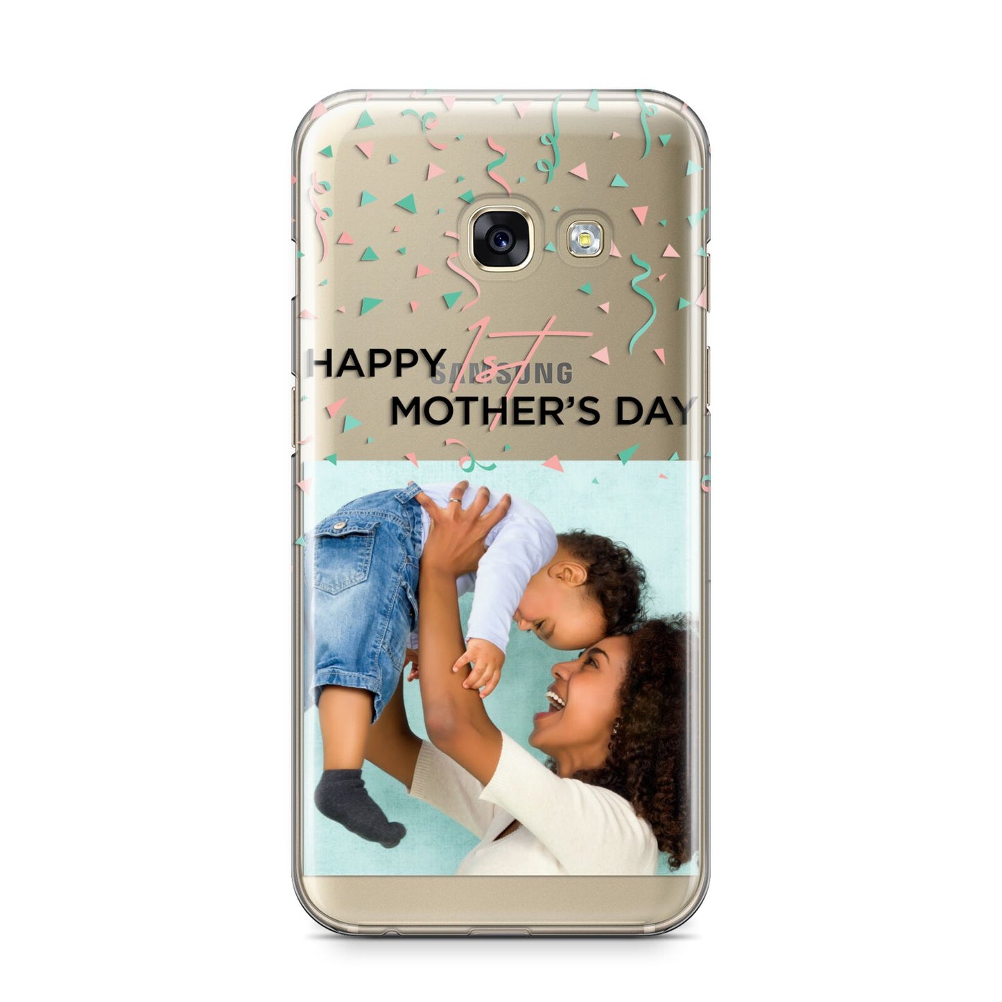 Personalised First Mothers Day Samsung Galaxy A3 2017 Case on gold phone