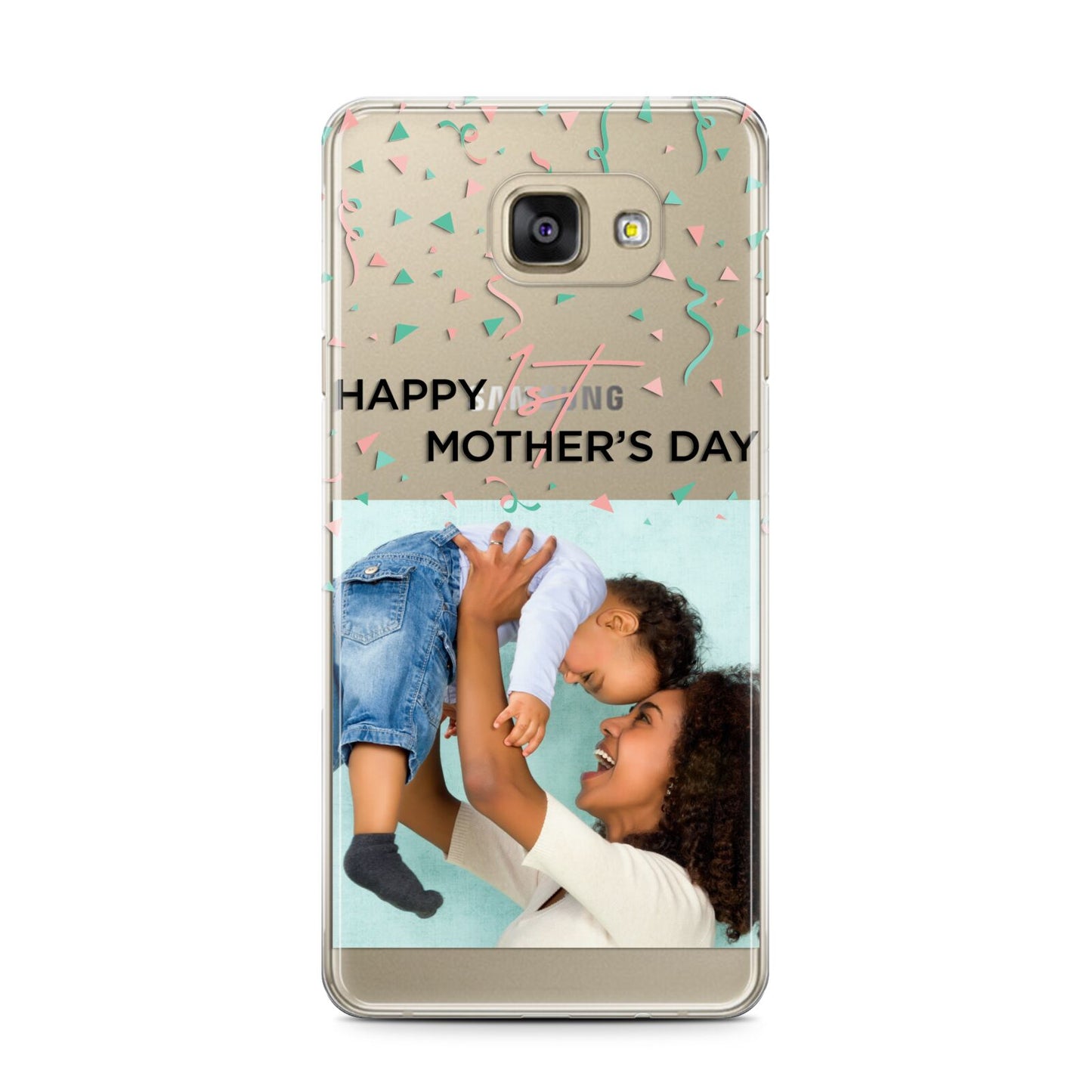 Personalised First Mothers Day Samsung Galaxy A7 2016 Case on gold phone