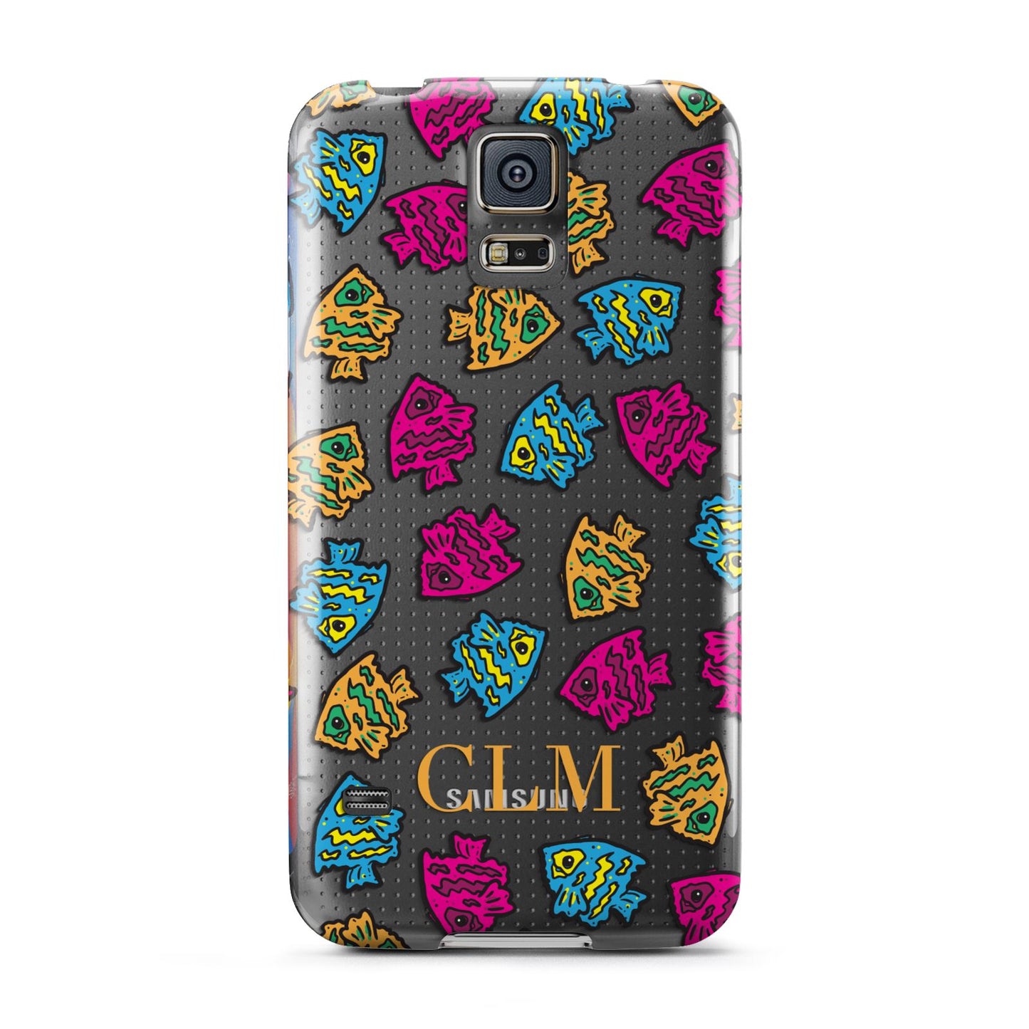 Personalised Fish Initials Clear Samsung Galaxy S5 Case