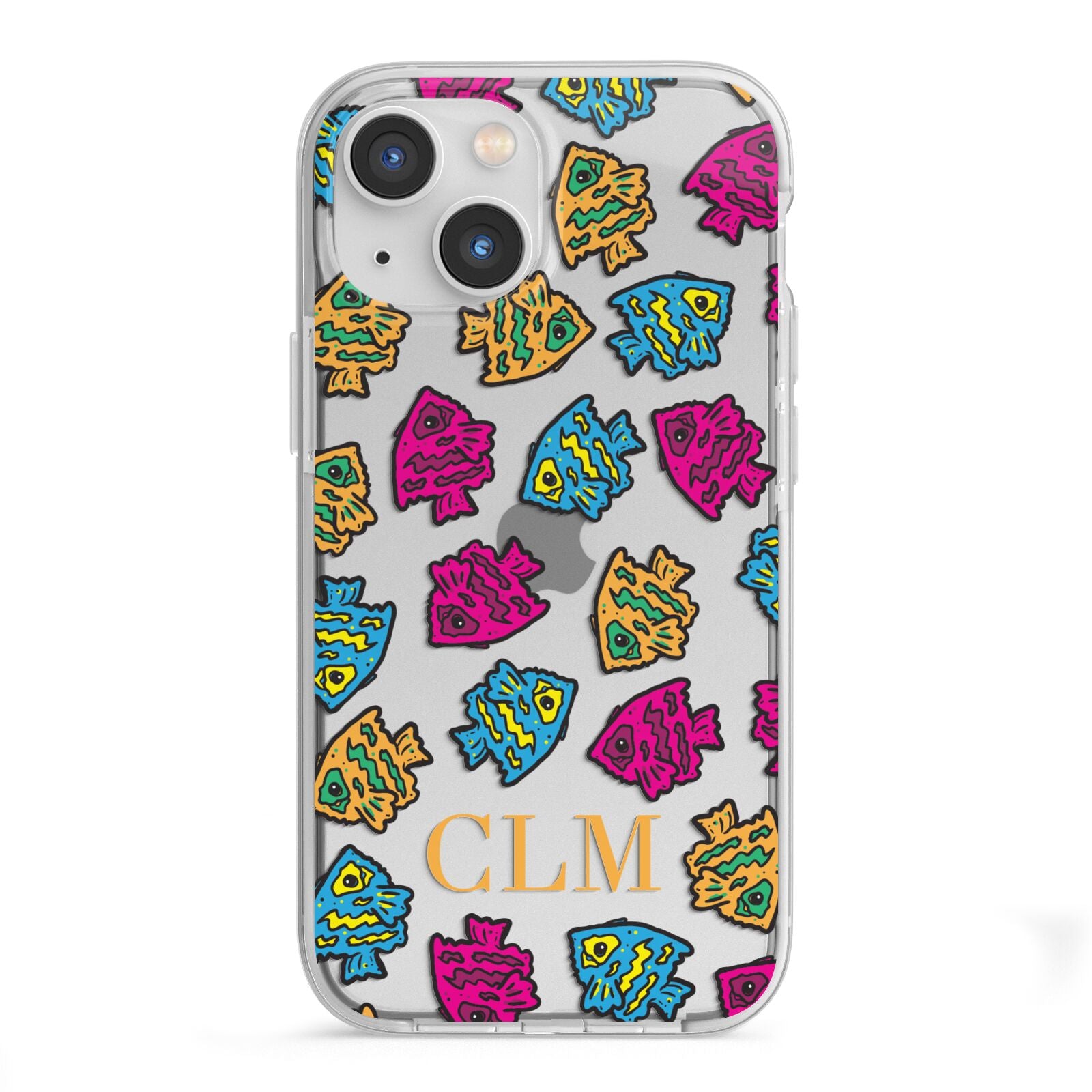 Personalised Fish Initials Clear Apple iPhone Case