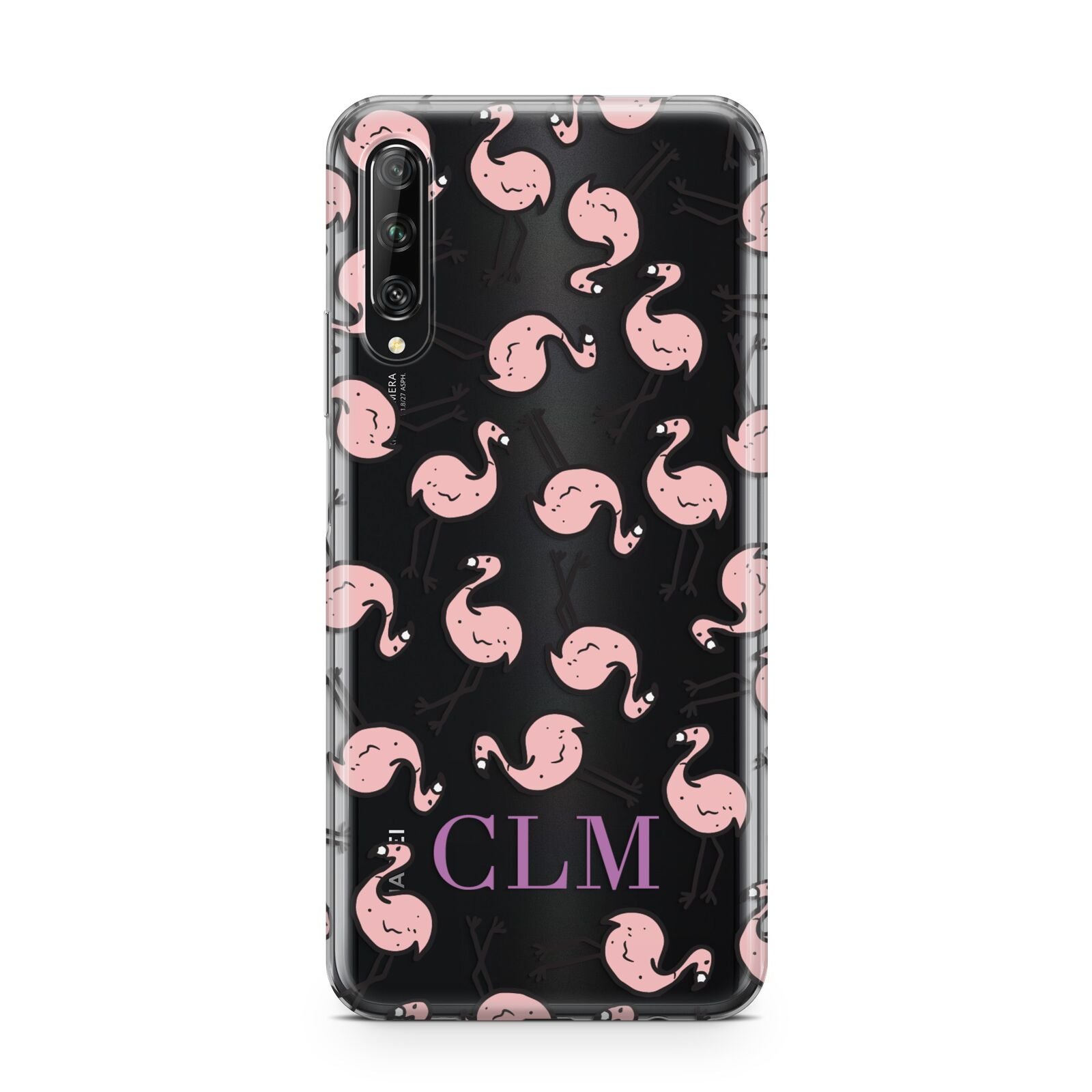 Personalised Flamingo Initials Clear Huawei P Smart Pro 2019