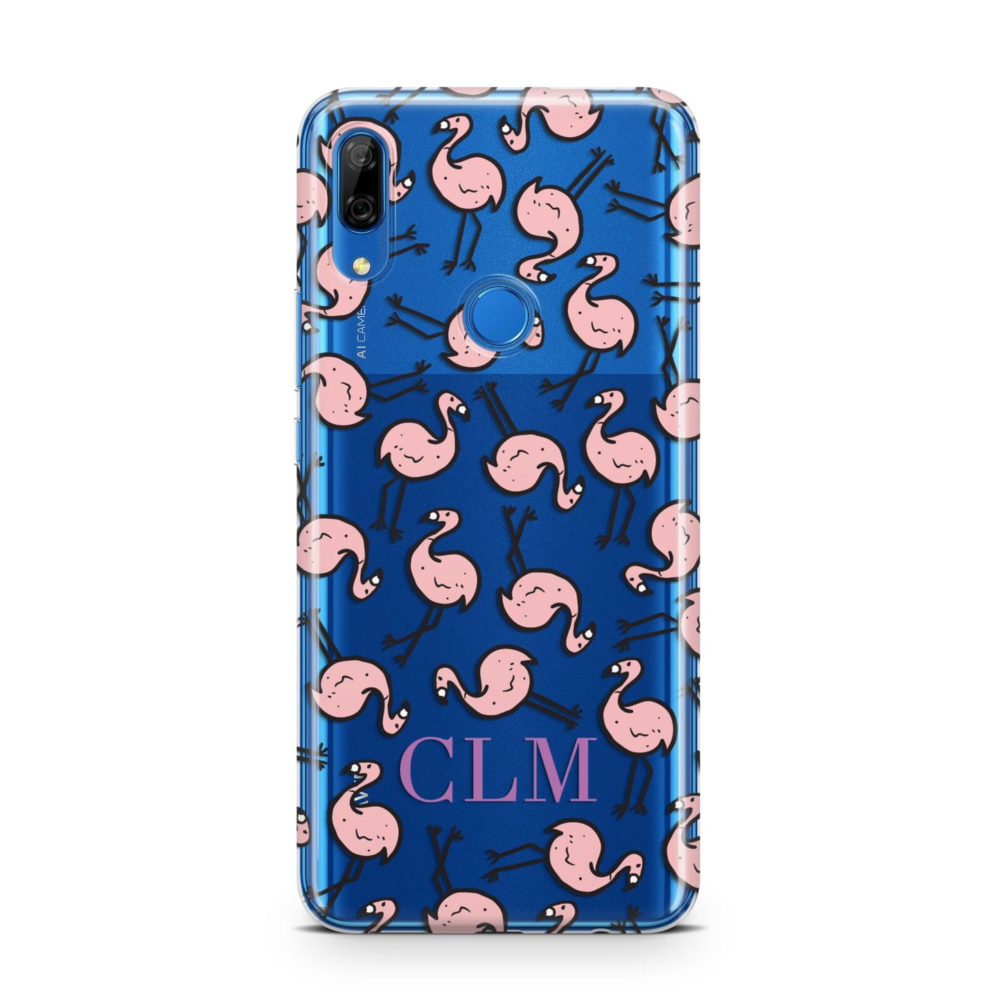 Personalised Flamingo Initials Clear Huawei P Smart Z