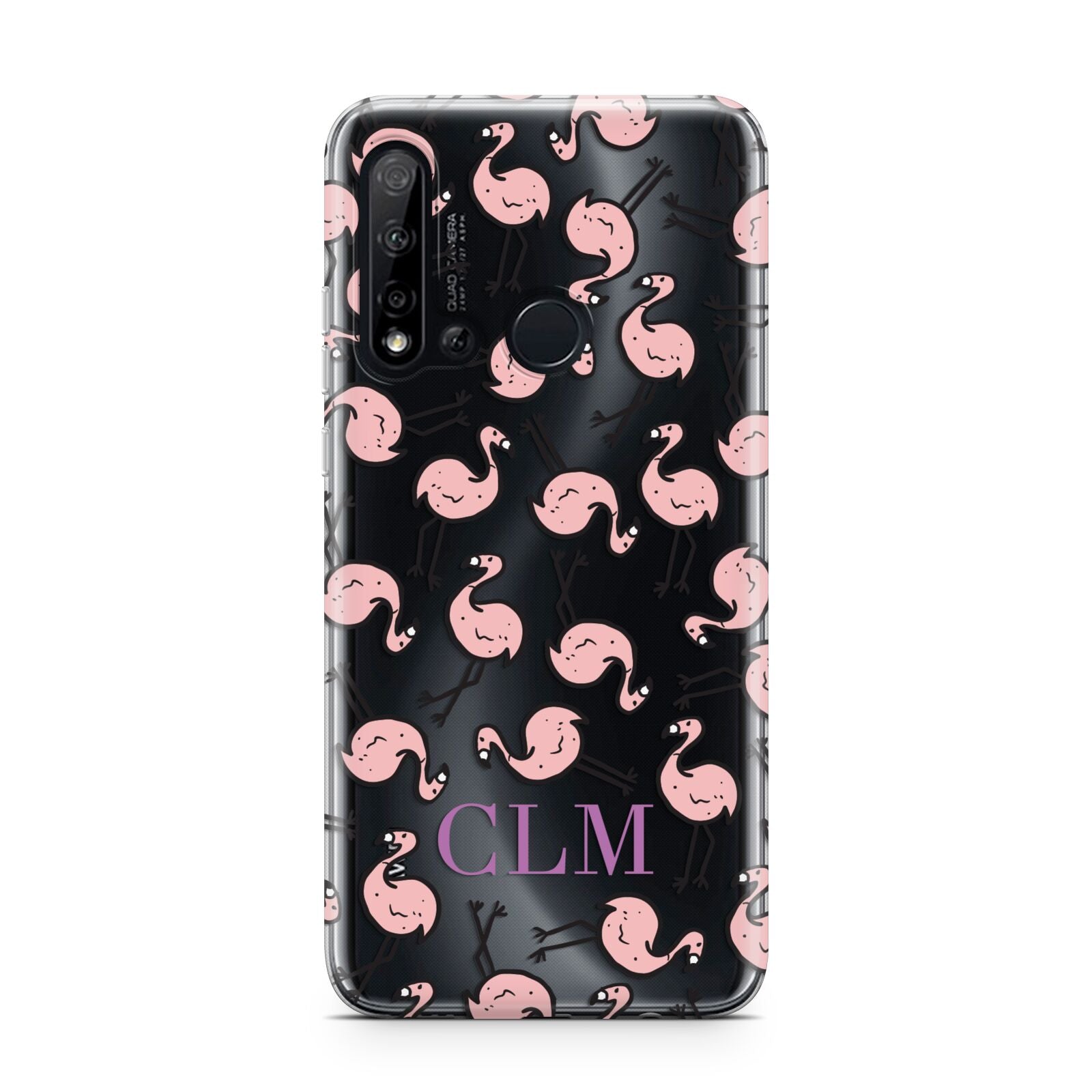 Personalised Flamingo Initials Clear Huawei P20 Lite 5G Phone Case