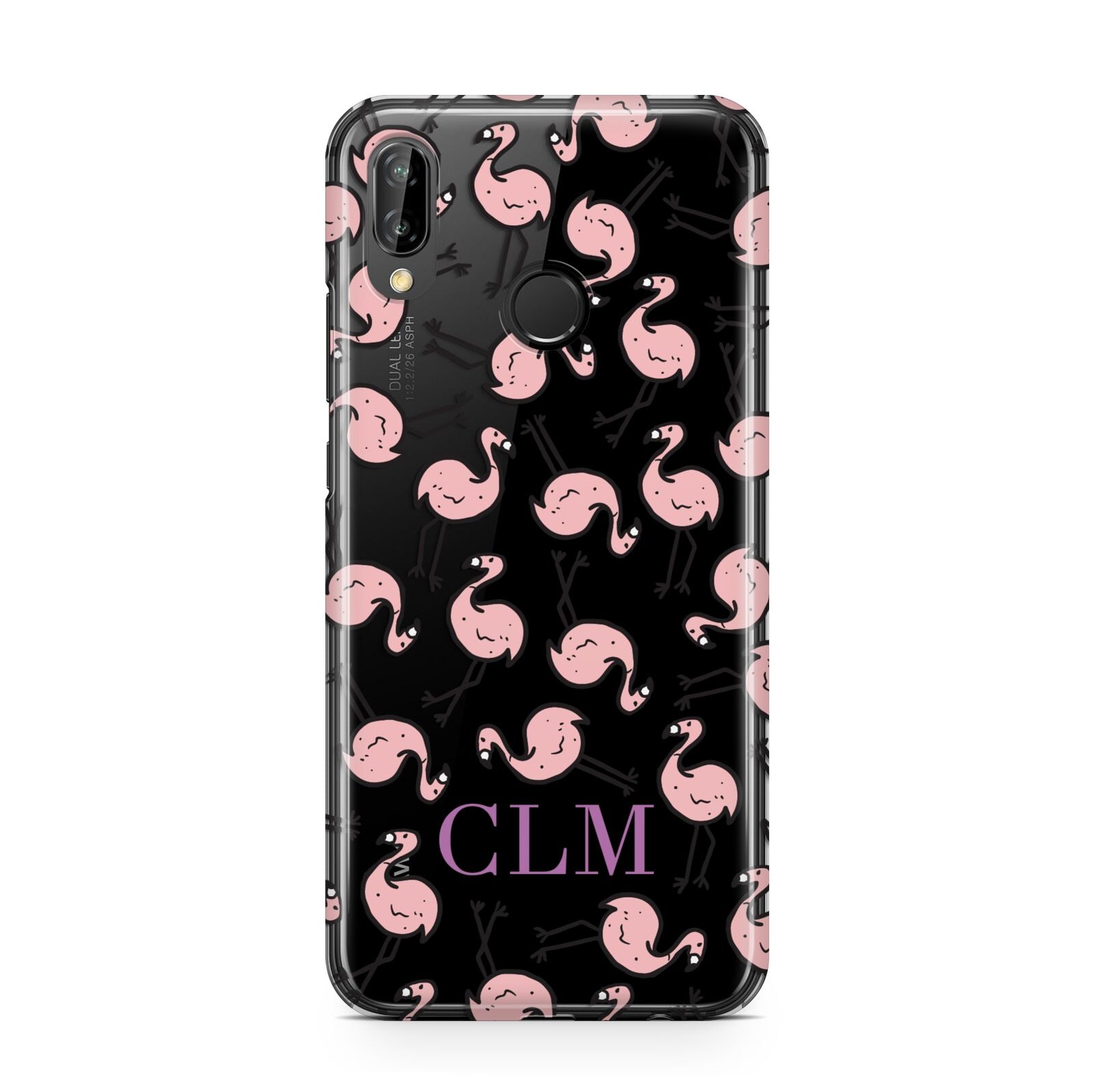 Personalised Flamingo Initials Clear Huawei P20 Lite Phone Case