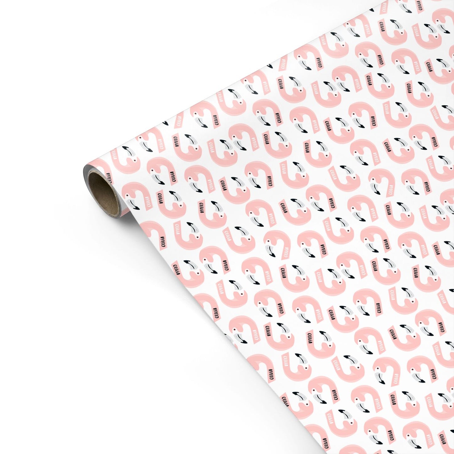 Personalised Flamingo Name Personalised Gift Wrap