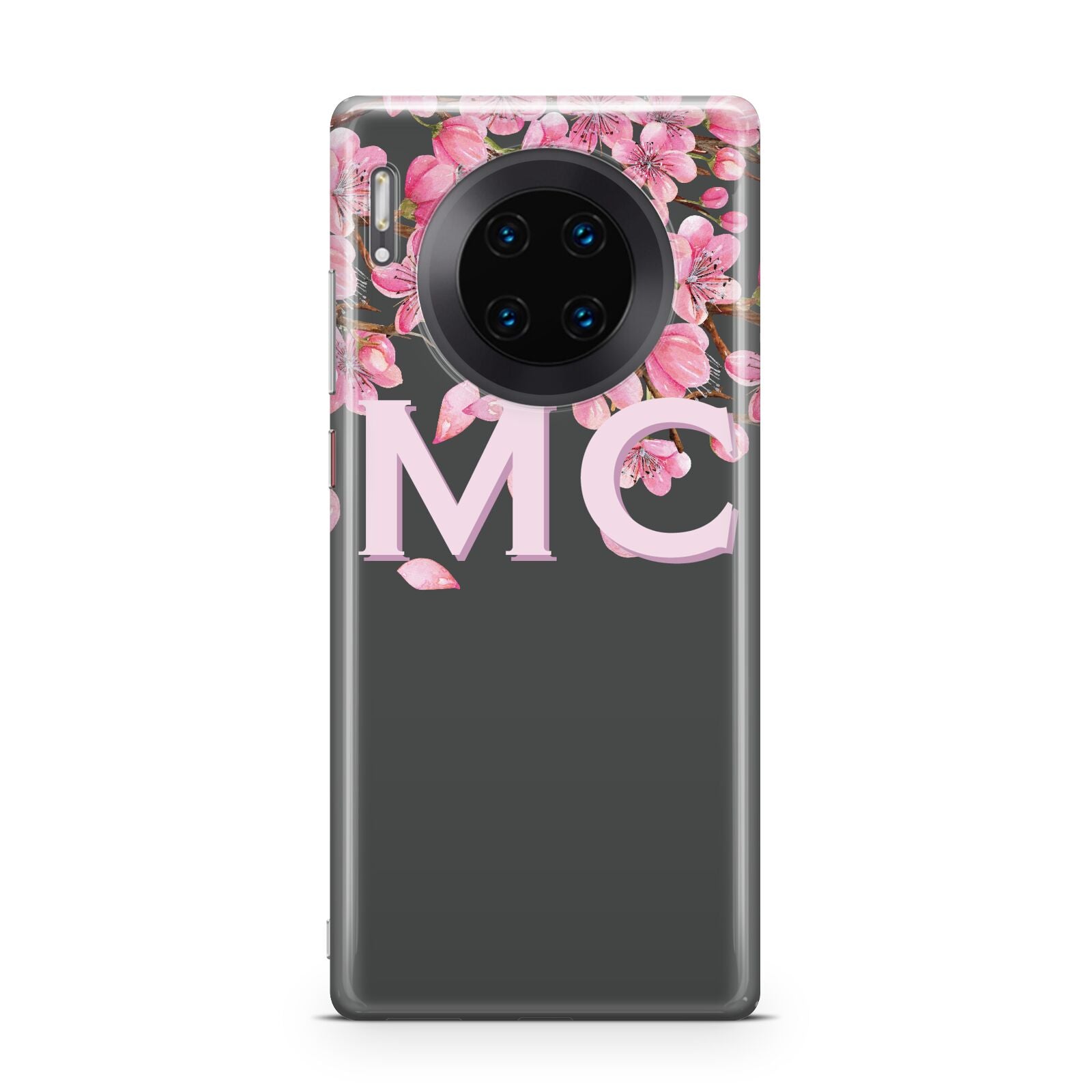 Personalised Floral Blossom Black Pink Huawei Mate 30 Pro Phone Case