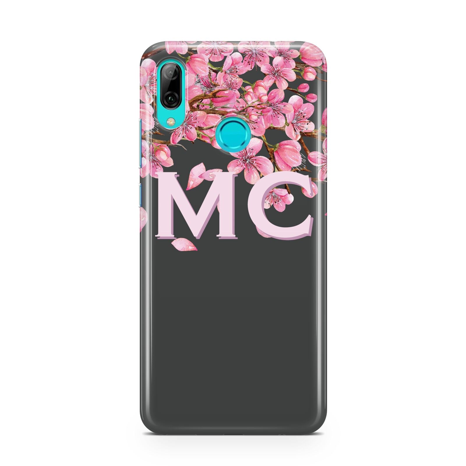 Personalised Floral Blossom Black Pink Huawei P Smart 2019 Case