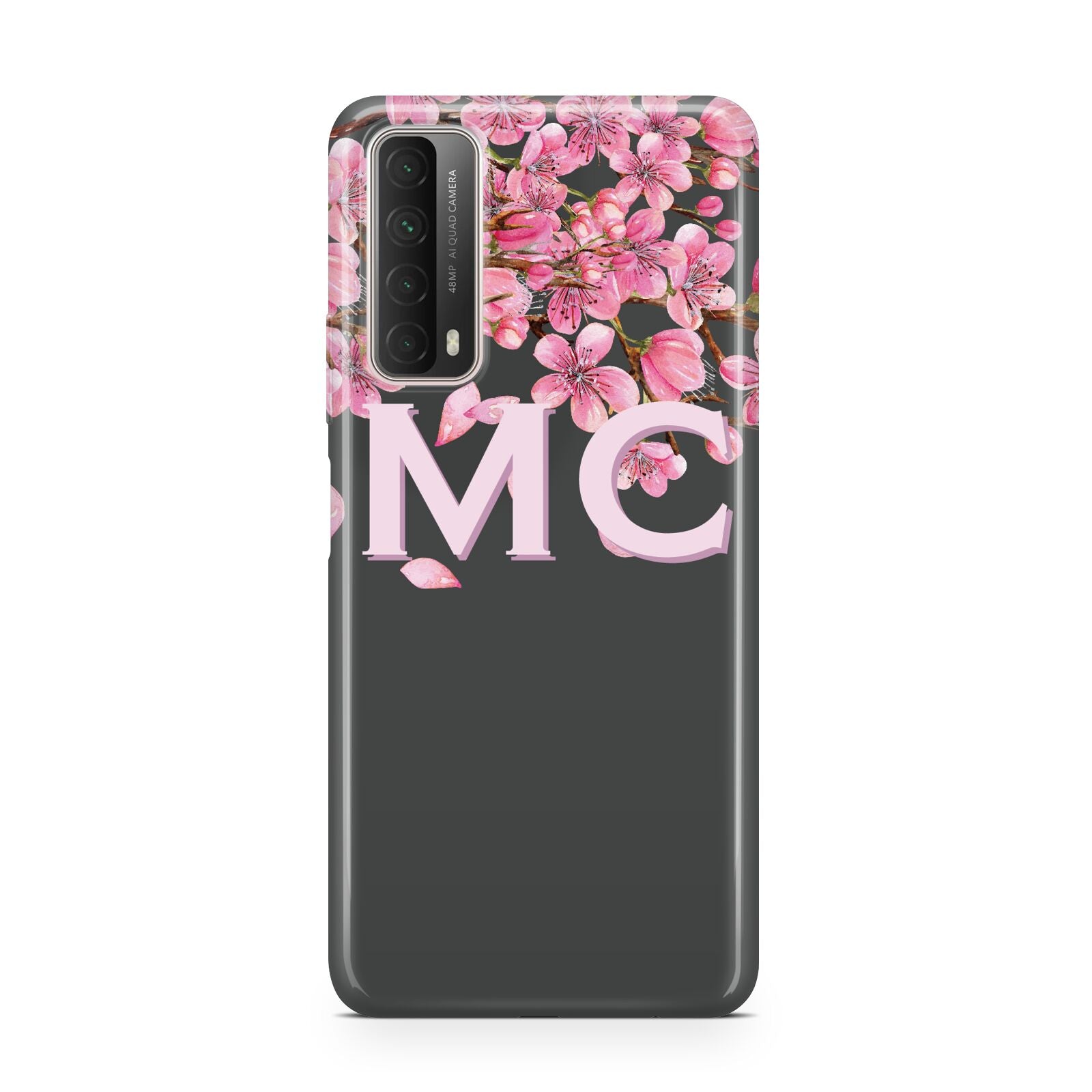 Personalised Floral Blossom Black Pink Huawei P Smart 2021