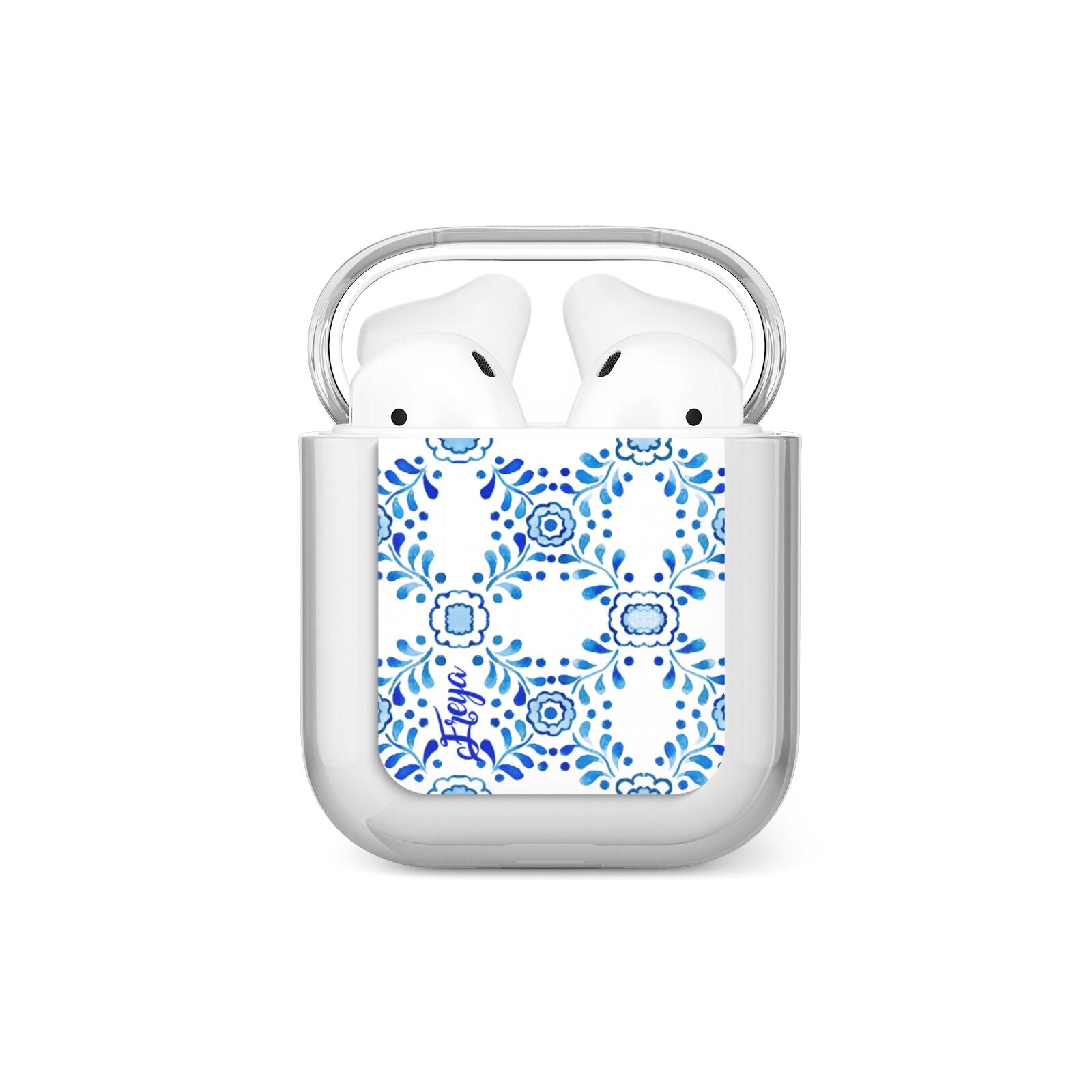 Personalised Floral Greek Tiles AirPods Case