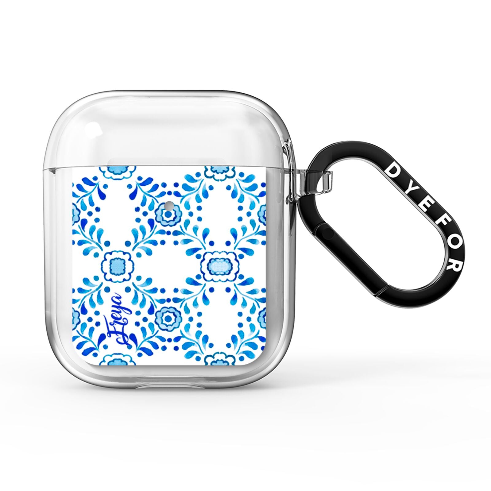 Personalised Floral Greek Tiles AirPods Clear Case