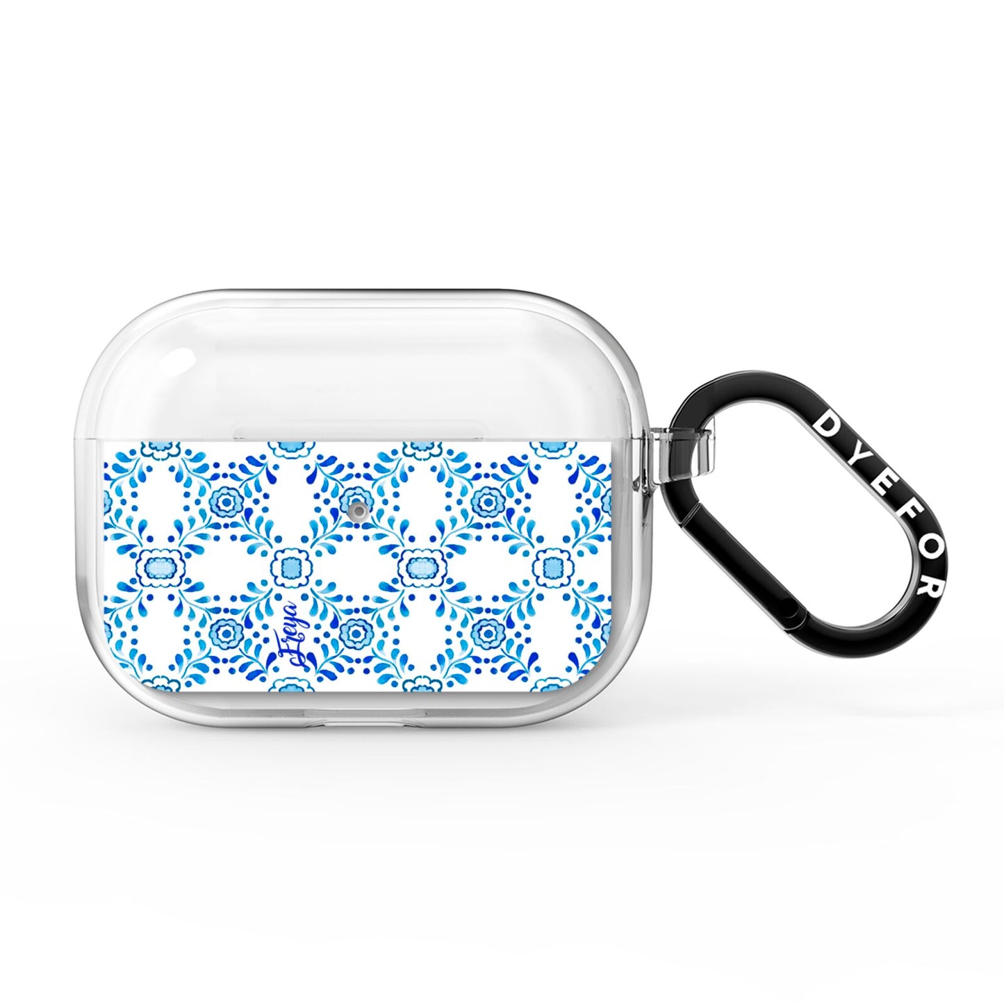 Personalised Floral Greek Tiles AirPods Pro Clear Case