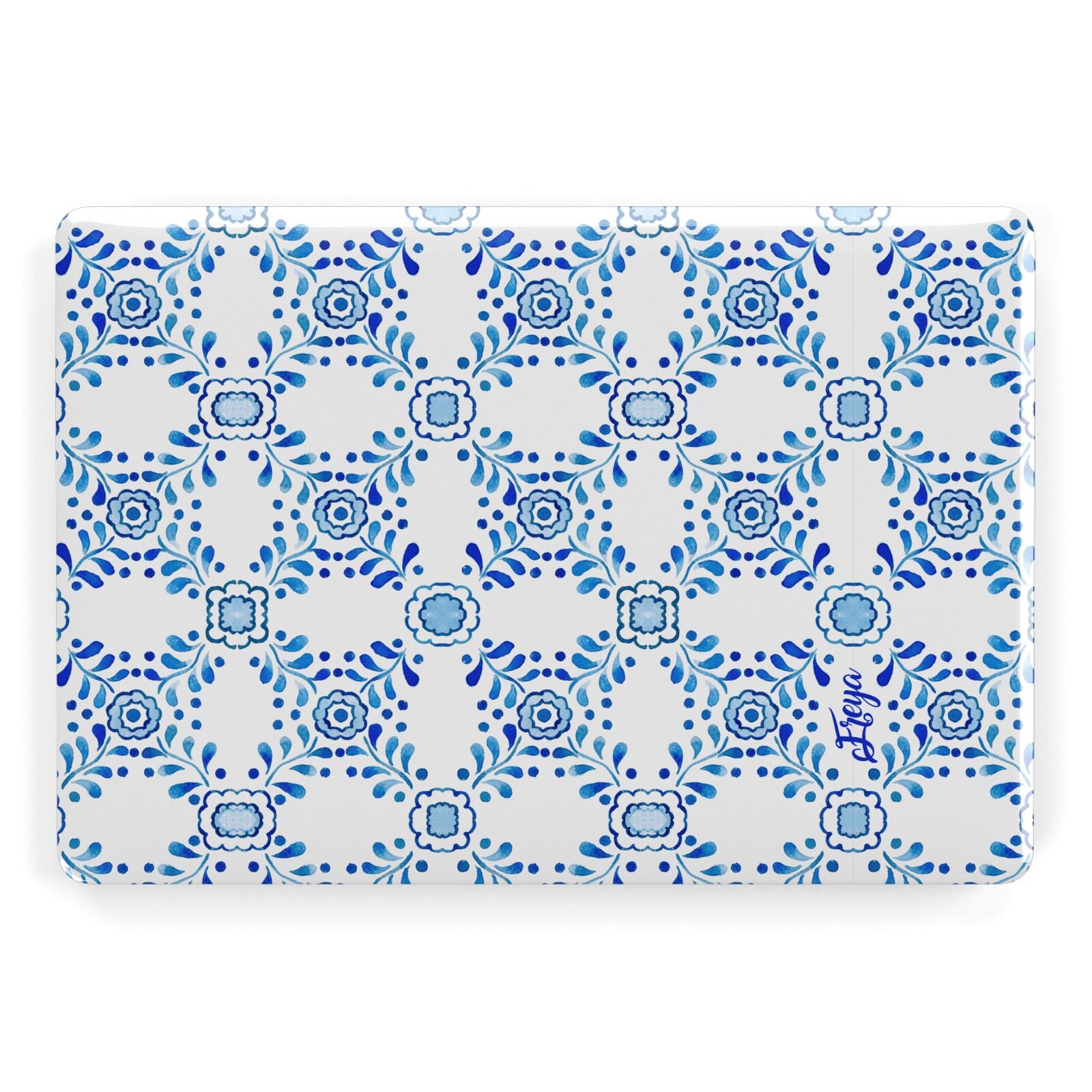 Personalised Floral Greek Tiles Apple MacBook Case