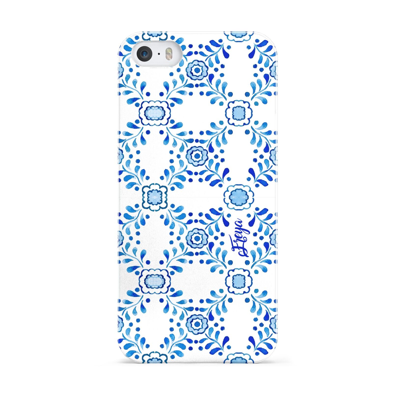 Personalised Floral Greek Tiles Apple iPhone 5 Case