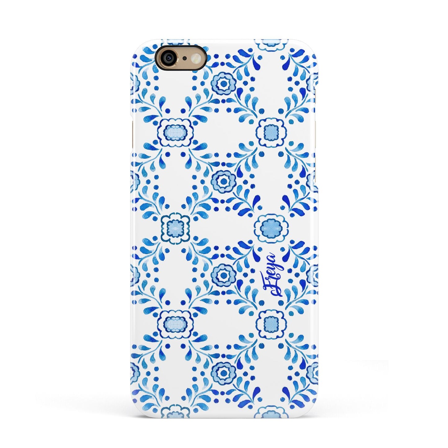 Personalised Floral Greek Tiles Apple iPhone 6 3D Snap Case