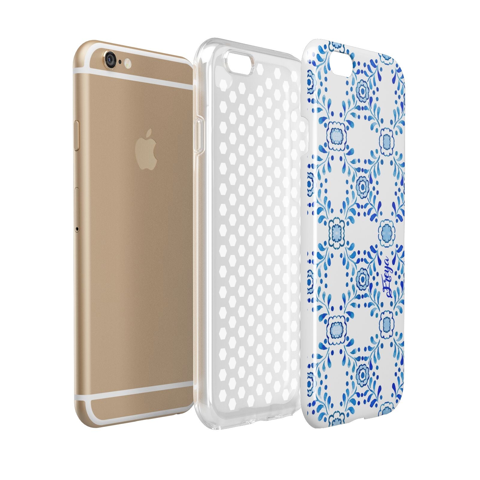 Personalised Floral Greek Tiles Apple iPhone 6 3D Tough Case Expanded view