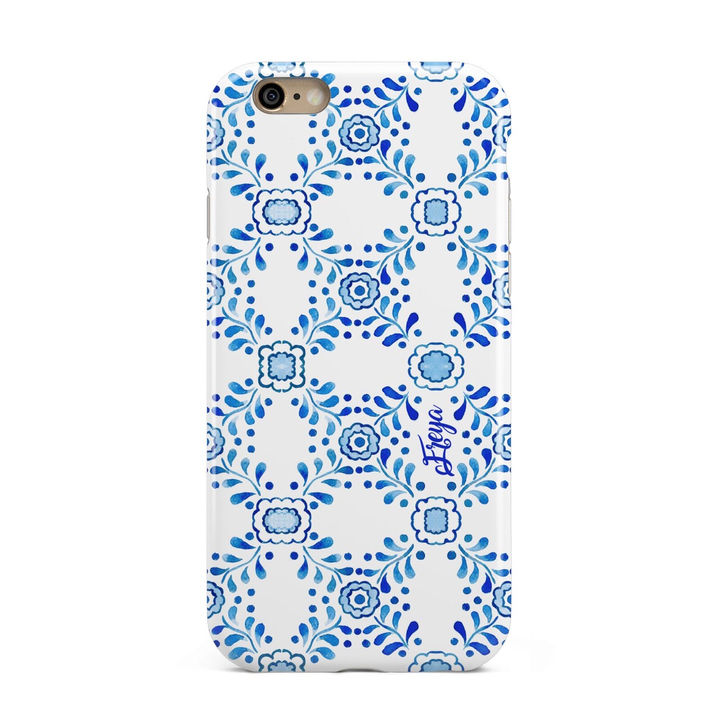 Personalised Floral Greek Tiles Apple iPhone 6 3D Tough Case