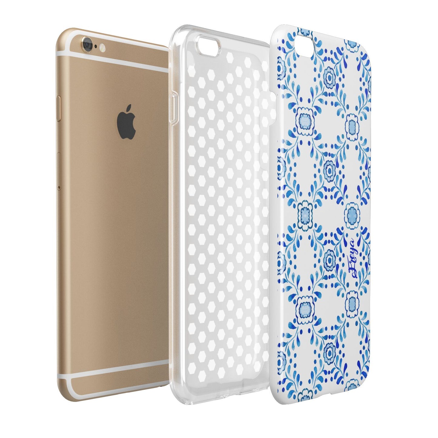 Personalised Floral Greek Tiles Apple iPhone 6 Plus 3D Tough Case Expand Detail Image