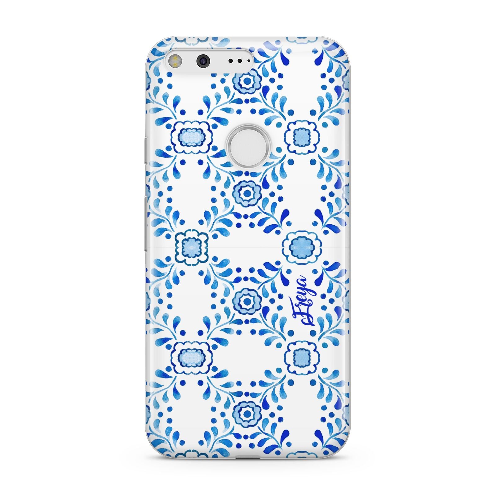 Personalised Floral Greek Tiles Google Pixel Case