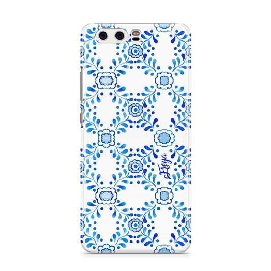 Personalised Floral Greek Tiles Huawei P10 Phone Case