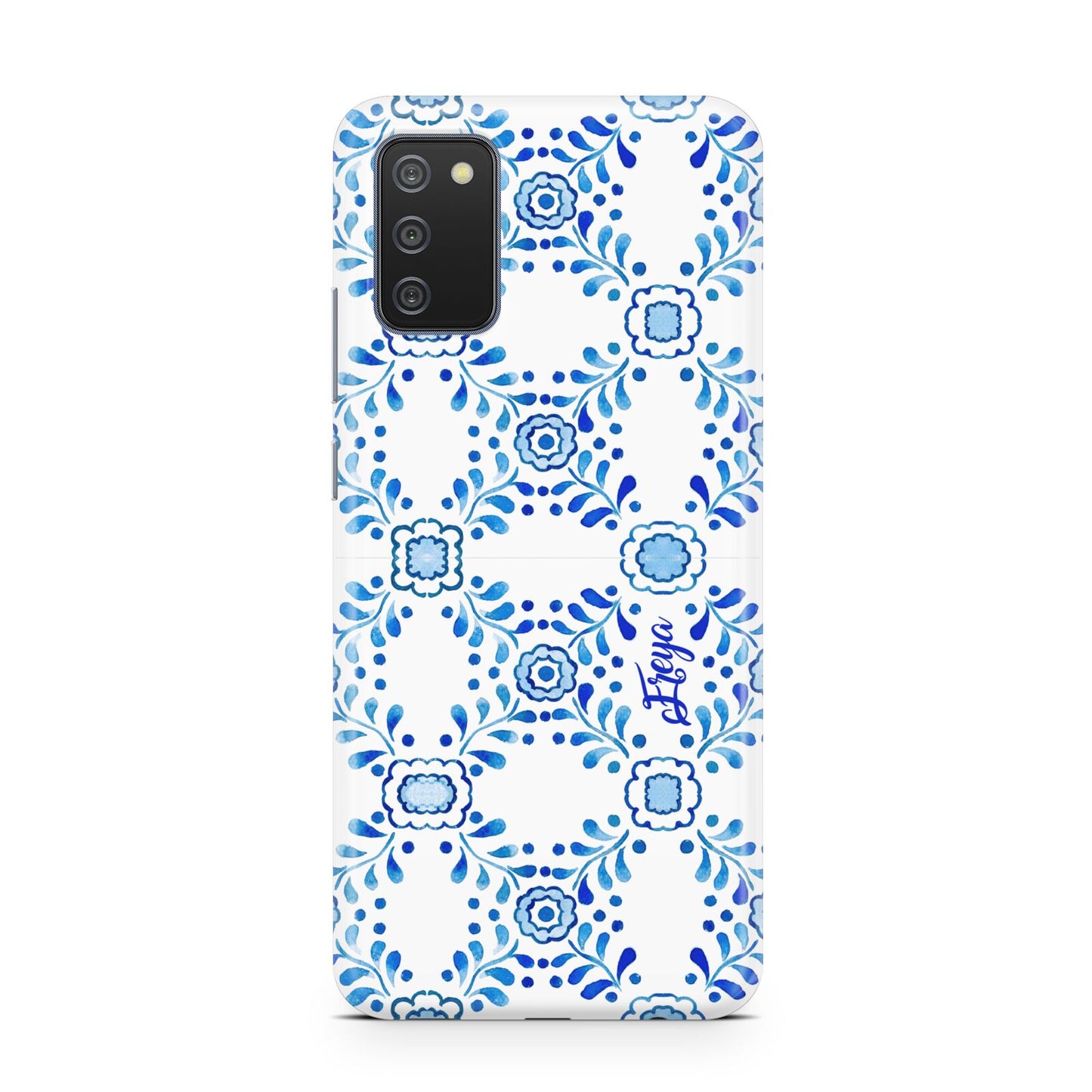 Personalised Floral Greek Tiles Samsung A02s Case