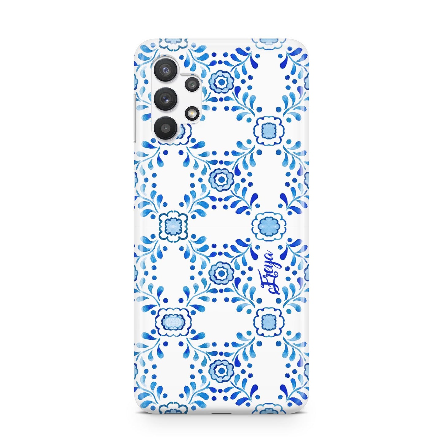 Personalised Floral Greek Tiles Samsung A32 5G Case