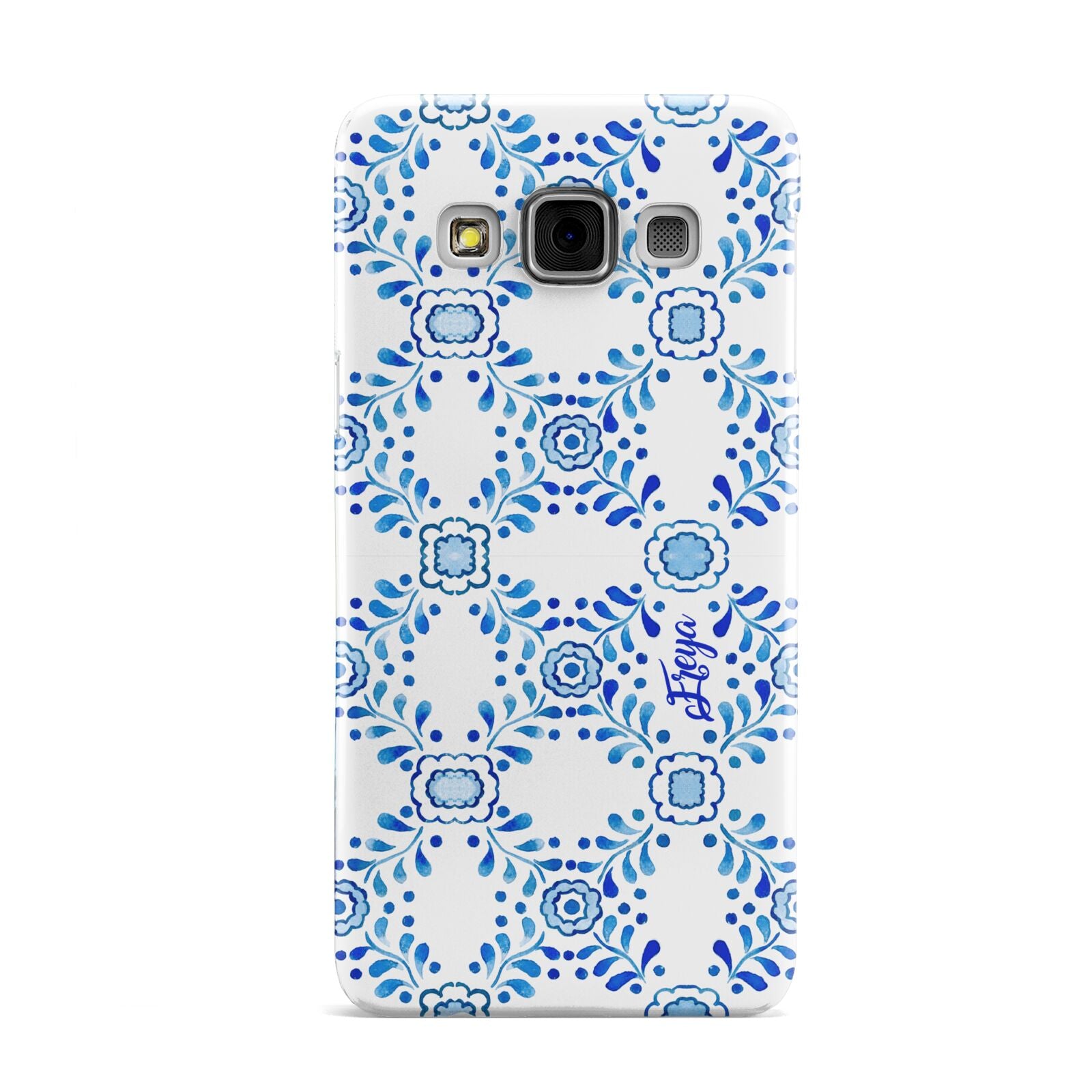 Personalised Floral Greek Tiles Samsung Galaxy A3 Case