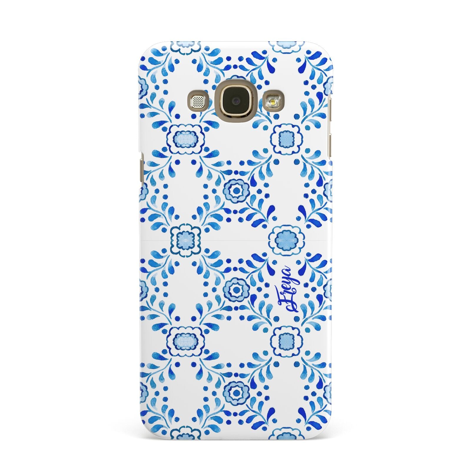 Personalised Floral Greek Tiles Samsung Galaxy A8 Case