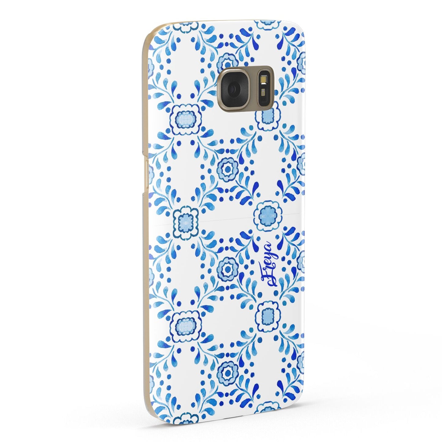 Personalised Floral Greek Tiles Samsung Galaxy Case Fourty Five Degrees